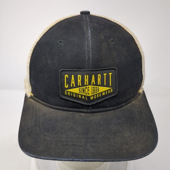 Carhartt Since 1889 Snapback Trucker Hat Black One Size Mesh Back - Picture 2 of 9